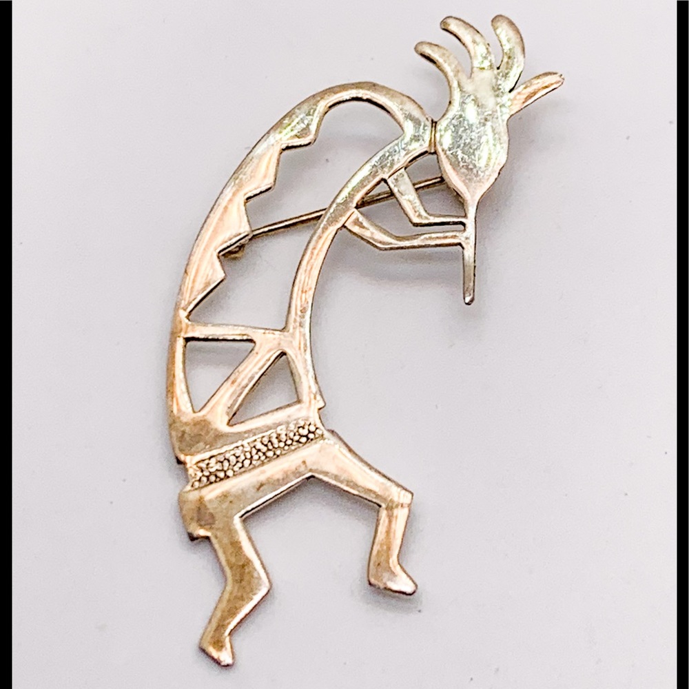 Vintage Sterling Silver Kokopelli Brooch